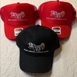OTTO Adult Baseball Caps. Make America Great Again Trump Bundle of 3 hats. New.